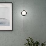 ELSTEAD Eurofase pendant light, height 598mm, height-adjustable, LED 6W dimmable, 340lm - ELS-QN-BARLETTA-1P-BK