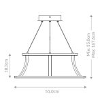 ELSTEAD Eurofase pendant light, diameter 510mm, LED 54W dimmable, 1490lm - ELS-QN-CADOUX-P-BK