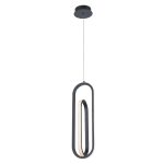 ELSTEAD Eurofase pendant light, height 551mm, LED 28W dimmable, 1000lm - ELS-QN-DEMARK-1P-BK