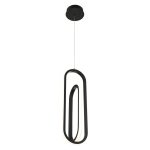 ELSTEAD Eurofase pendant light, height 551mm, LED 28W dimmable, 1000lm - ELS-QN-DEMARK-1P-BK