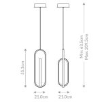 ELSTEAD Eurofase pendant light, height 551mm, LED 28W dimmable, 1000lm - ELS-QN-DEMARK-1P-BK