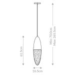 ELSTEAD Eurofase pendant light, height 615mm, 1x LED GU11 - ELS-QN-ECROU-1P-BG