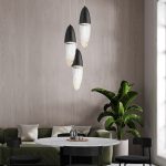 ELSTEAD Eurofase pendant light, height 615mm, 1x LED GU10 - ELS-QN-ECROU-1P-BK