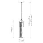 ELSTEAD Eurofase pendant light, height 505mm, LED 18W dimmable, 1064lm - ELS-QN-ESPADA-1P-PC