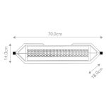 ELSTEAD Eurofase IP44 wall light, width/height 700mm, LED 23W dimmable, 1360lm - ELS-QN-ESPADA-2W-BG