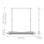 ELSTEAD Eurofase pendant light, width 1220mm, LED 38W dimmable, 3329lm - ELS-QN-ESPADA-LP-PC