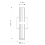 ELSTEAD Eurofase bathroom/outdoor wall light, IP44, height 355mm, LED 14W dimmable, 985lm - ELS-QN-FAYTON-S-BG