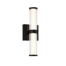   ELSTEAD Eurofase bathroom/outdoor wall light, IP44, height 355mm, LED 14W dimmable, 985lm - ELS-QN-FAYTON-S-BK