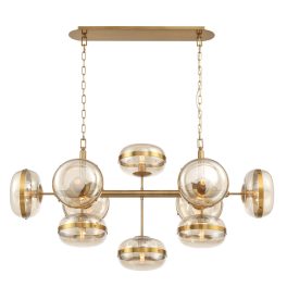   ELSTEAD Eurofase pendant light, width 1378mm, 10x E27 - ELS-QN-NOTTINGHAM-10LP-AB