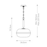 ELSTEAD Eurofase pendant light, diameter 515mm, 1x E27 - ELS-QN-NOTTINGHAM-1P-AB