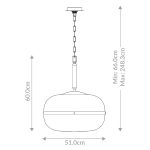 ELSTEAD Eurofase pendant light, diameter 600mm, 3x E27 - ELS-QN-NOTTINGHAM-3P-AB