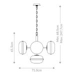 ELSTEAD Eurofase pendant lamp, width 710mm, 5x E27 - ELS-QN-NOTTINGHAM-5P-AB