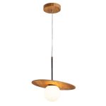 ELSTEAD Accord pendant light, diameter 400mm, 1x E27 drop-shaped - ELS-QN-ORBIT-P-M-TEAK