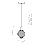 ELSTEAD Eurofase Mini pendant light, height 250mm, 12W LED dimmable, 791lm - ELS-QN-PALMAS-1MP-BG
