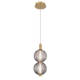   ELSTEAD Eurofase Mini pendant light, 2 Lt, height 400mm, 20W LED dimmable, 1266lm - ELS-QN-PALMAS-2MP-BG