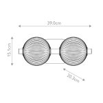 ELSTEAD Eurofase IP44 wall light, width/height 390mm, LED 18W dimmable, 1361lm - ELS-QN-PALMAS-2W-PN