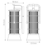 ELSTEAD Eurofase outdoor wall light, height 411mm, 1xE27, IP44 - ELS-QN-RIVAMAR-M-BLK-GD