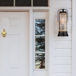 ELSTEAD Eurofase outdoor wall light, height 411mm, 1xE27, IP44 - ELS-QN-RIVAMAR-M-BLK-GD