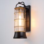 ELSTEAD Eurofase outdoor wall light, height 411mm, 1xE27, IP44 - ELS-QN-RIVAMAR-M-BLK-GD