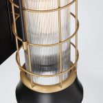 ELSTEAD Eurofase outdoor wall light, height 411mm, 1xE27, IP44 - ELS-QN-RIVAMAR-M-BLK-GD
