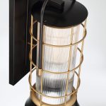ELSTEAD Eurofase outdoor wall light, height 411mm, 1xE27, IP44 - ELS-QN-RIVAMAR-M-BLK-GD