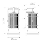 ELSTEAD Eurofase outdoor wall light, height 335mm, 1xE27, IP44 - ELS-QN-RIVAMAR-S-BLK-GD