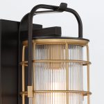 ELSTEAD Eurofase outdoor wall light, height 335mm, 1xE27, IP44 - ELS-QN-RIVAMAR-S-BLK-GD