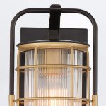 ELSTEAD Eurofase outdoor wall light, height 335mm, 1xE27, IP44 - ELS-QN-RIVAMAR-S-BLK-GD
