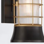 ELSTEAD Eurofase outdoor wall light, height 335mm, 1xE27, IP44 - ELS-QN-RIVAMAR-S-BLK-GD