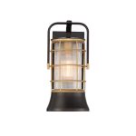 ELSTEAD Eurofase outdoor wall light, height 335mm, 1xE27, IP44 - ELS-QN-RIVAMAR-S-BLK-GD