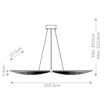 ELSTEAD Eurofase pendant light, width 1.050mm, LED dimmable 57W, 1192lm - ELS-QN-SERAPH-LP-L-BG