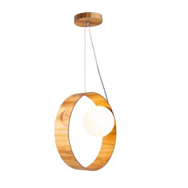   ELSTEAD Accord pendant light, height 350mm diameter glass shade 150mm,  1x E27 drop-shaped - ELS-QN-SFERA-1P-TEAK