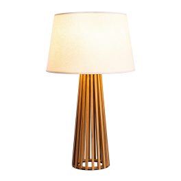   ELSTEAD Accord table lamp, height 660mm, diameter 400mm, 1x E27 - ELS-QN-SLATTED-TL-TEAK