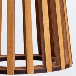ELSTEAD Accord table lamp, height 660mm, diameter 400mm, 1x E27 - ELS-QN-SLATTED-TL-TEAK
