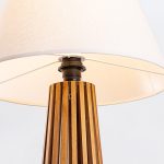 ELSTEAD Accord table lamp, height 660mm, diameter 400mm, 1x E27 - ELS-QN-SLATTED-TL-TEAK