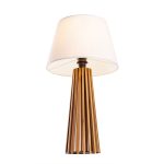 ELSTEAD Accord table lamp, height 660mm, diameter 400mm, 1x E27 - ELS-QN-SLATTED-TL-TEAK