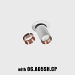 Ceiling recessed luminaire TUB M IN, L90mm, H126mm, D90mm, LED 9W, 1210Lm, 3000K, 30fok, CRI>90, 250mA, IP20, white color