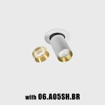 Ceiling recessed luminaire TUB M IN, L90mm, H126mm, D90mm, LED 9W, 1210Lm, 3000K, 30fok, CRI>90, 250mA, IP20, white color