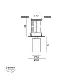 Ceiling recessed luminaire TUB M INT, L90mm, H124mm, D90mm, LED 9W, 1210Lm, 3000K, 30fok, CRI>90, 250mA, IP20, white color