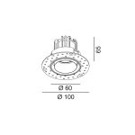 Ceiling recessed luminaire rotating TUB M R, D60mm, H65mm, CREE LED 11W, 1210Lm, 3000K, 50fok, CRI>90, 300mA, IP20, white color