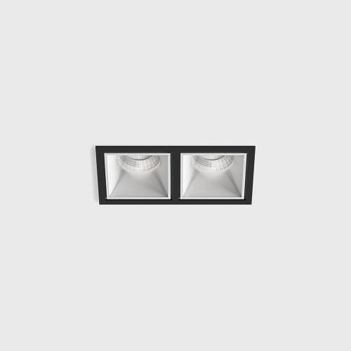 Ceiling recessed luminaire with frame CELL 2, L173mm, W90mm, H82mm, BRIDGELUX LED 2х9W, 2х924Lm, 3000K, 45fok, CRI>90, 250mA, IP20, white/black color