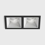 Ceiling recessed luminaire with frame CELL 2, L173mm, W90mm, H82mm, BRIDGELUX LED 2х9W, 2х924Lm, 3000K, 45fok, CRI>90, 250mA, IP20, white/black color