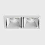 Ceiling recessed luminaire with frame CELL 2, L173mm, W90mm, H82mm, BRIDGELUX LED 2х9W, 2х924Lm, 3000K, 45fok, CRI>90, 250mA, IP20, white color