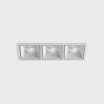Ceiling recessed luminaire with frame CELL 3, L255mm, W90mm, H82mm, BRIDGELUX LED 3х9W, 3х924Lm, 3000K, 45fok, CRI>90, 250mA, IP20, white color