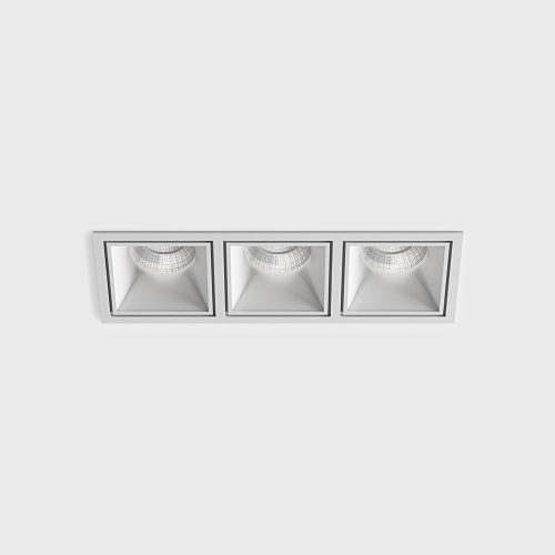 Ceiling recessed luminaire with frame CELL 3, L255mm, W90mm, H82mm, BRIDGELUX LED 3х9W, 3х924Lm, 3000K, 45fok, CRI>90, 250mA, IP20, white color