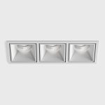 Ceiling recessed luminaire with frame CELL 3, L255mm, W90mm, H82mm, BRIDGELUX LED 3х9W, 3х924Lm, 3000K, 45fok, CRI>90, 250mA, IP20, white color