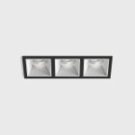Ceiling recessed luminaire with frame CELL 3, L255mm, W90mm, H82mm, BRIDGELUX LED 3х9W, 3х989Lm, 3000K, 45fok, CRI>80, 250mA, IP20, white/black color