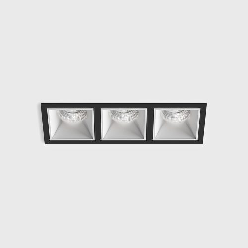 Ceiling recessed luminaire with frame CELL 3, L255mm, W90mm, H82mm, BRIDGELUX LED 3х9W, 3х989Lm, 3000K, 45fok, CRI>80, 250mA, IP20, white/black color