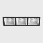 Ceiling recessed luminaire with frame CELL 3, L255mm, W90mm, H82mm, BRIDGELUX LED 3х9W, 3х989Lm, 3000K, 45fok, CRI>80, 250mA, IP20, white/black color