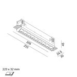 Ceiling recessed luminaire VARIO WALL WASHER 218 TRIMLESS, L205mm, W24.5mm, H45mm, LED 14W, 1010Lm, 3000K, 48x25fok, CRI>90, 500mA, IP20, black color